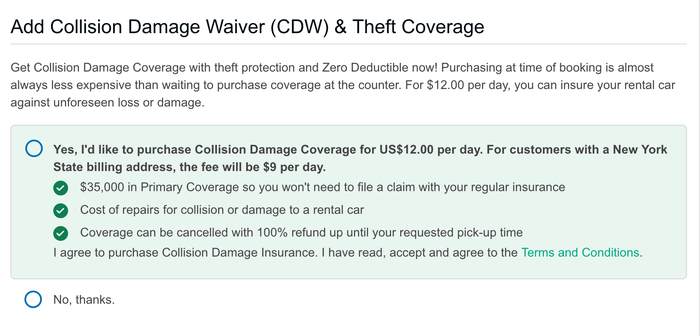 Trip Advisor Rental Car CDW