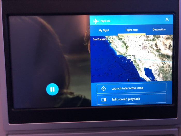 United Polaris 787-10 split screen