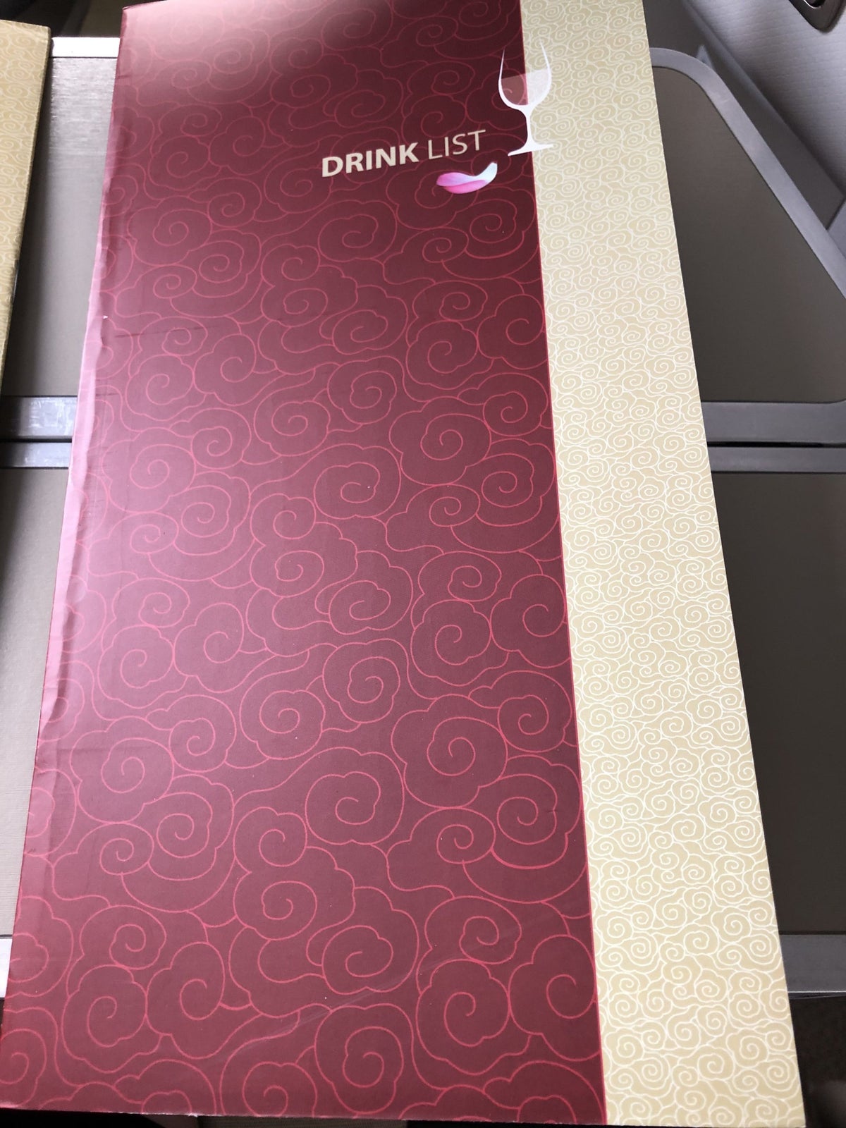 Vietnam Airlines 787-9 business class drink menu cover page