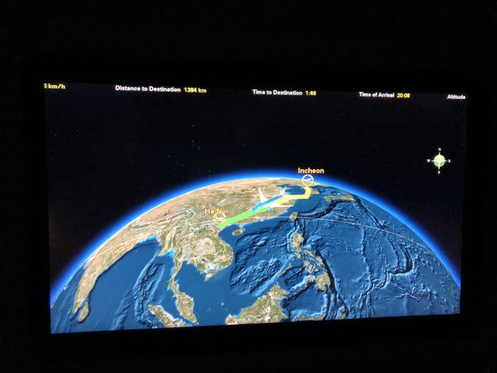 Vietnam Airlines 787-9 business class flight map