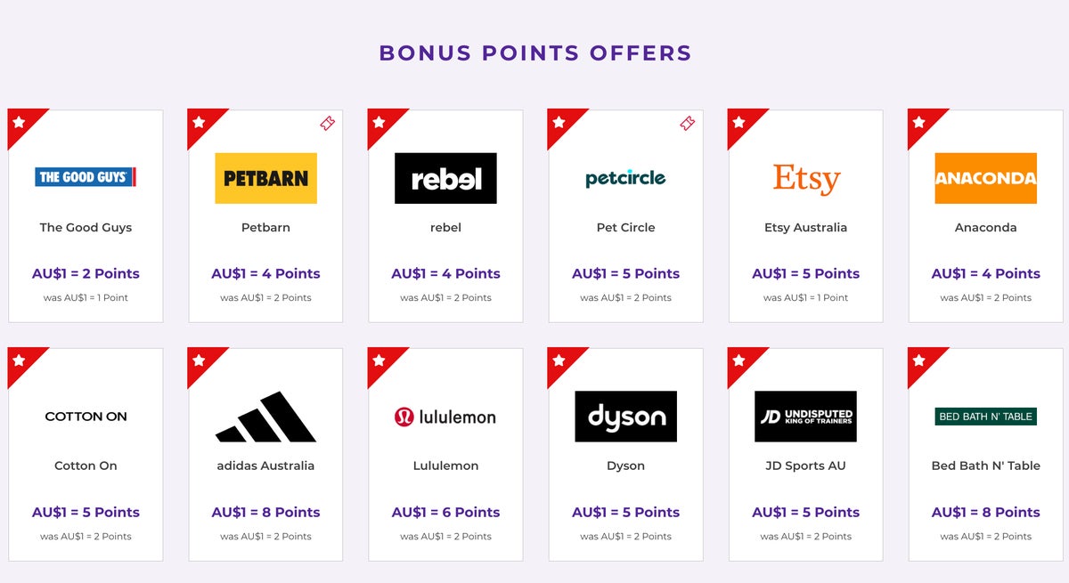 Virgin velocity estore bonus points