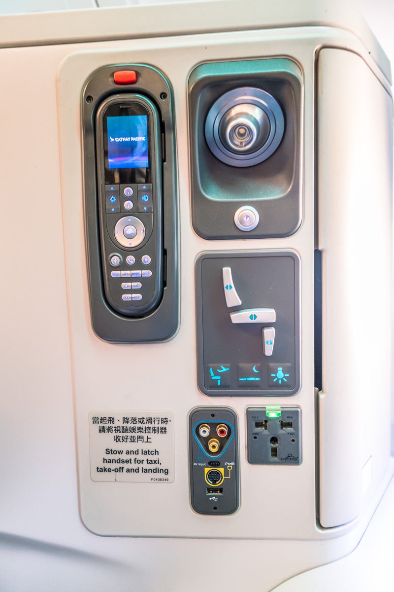 Cathay Pacific Airbus A330 Business Class IFE Controls
