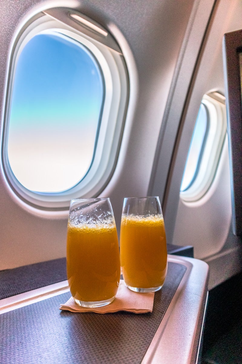 Cathay Pacific Airbus A330 Business Class Beverages