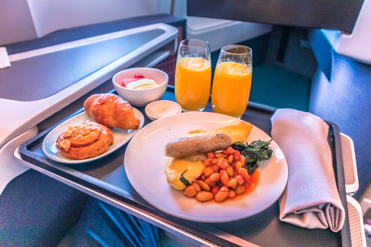 Cathay Pacific Airbus A330 Business Class New Breakfast Service