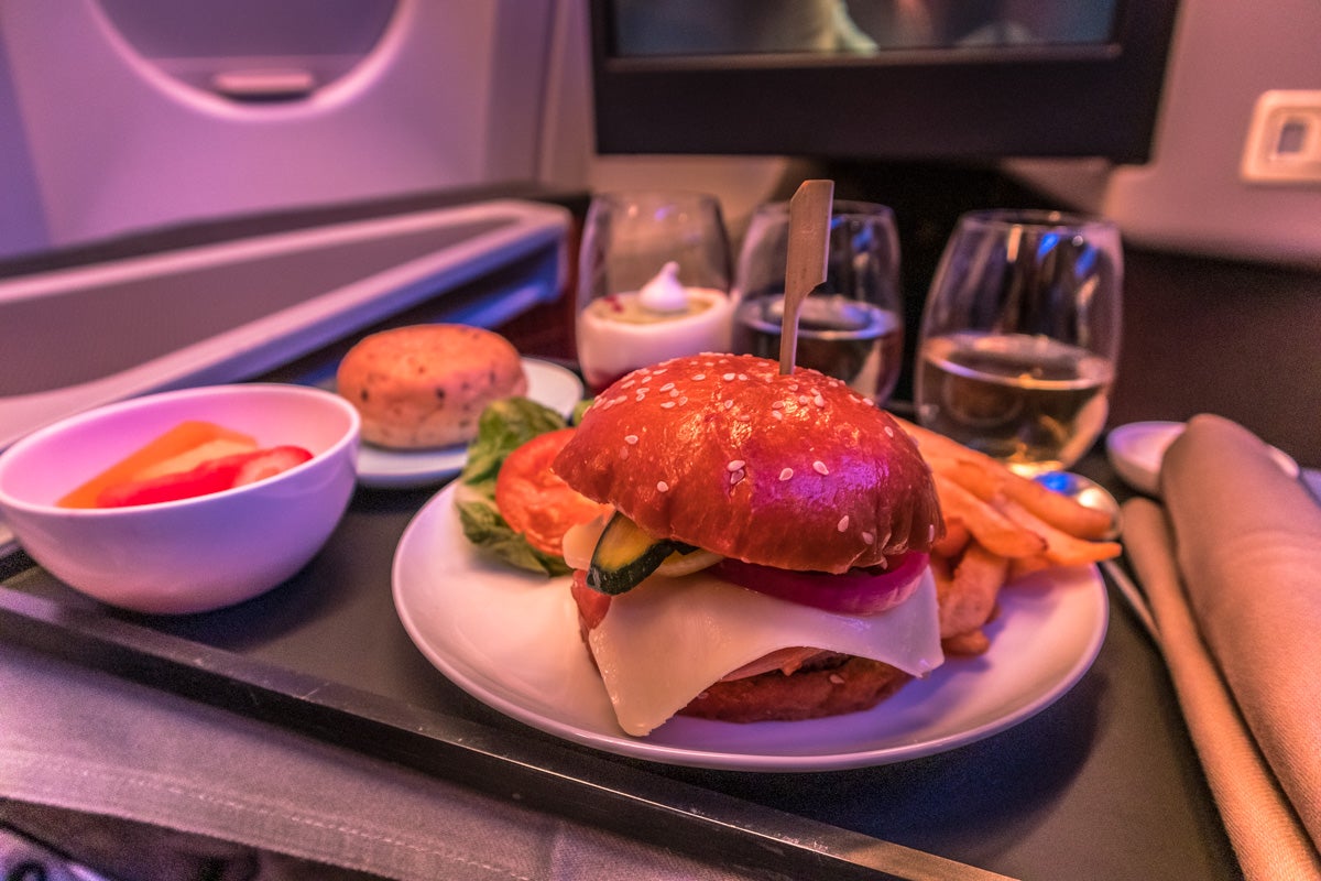 Cathay Pacific Airbus A330 Business Class New Lunch Service