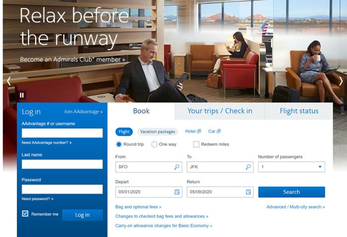 AA Search Landing Page