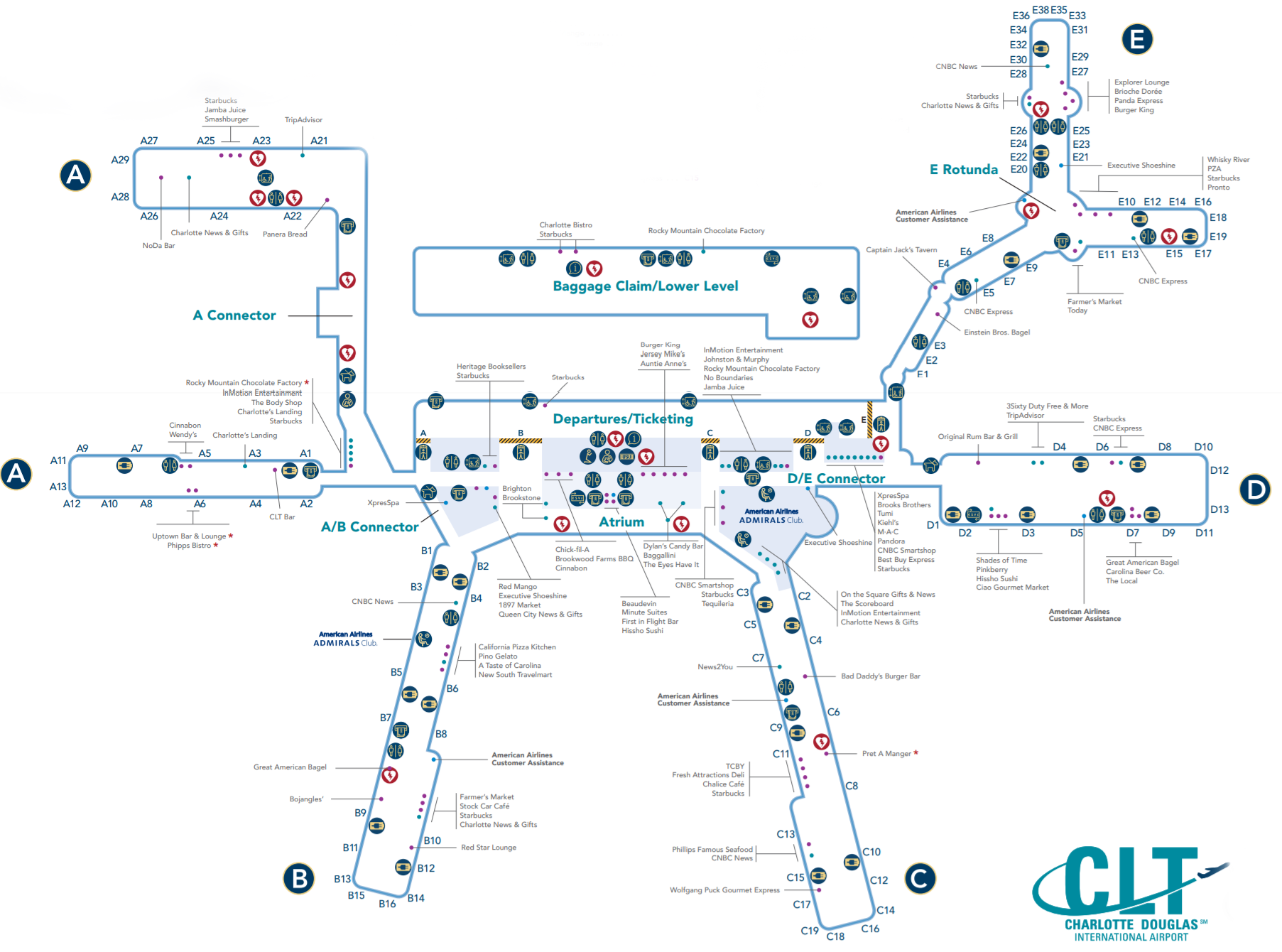 Charlotte Douglas International Airport Terminal Map Porn Sex Picture   Charlotte Douglas International Airport Map 