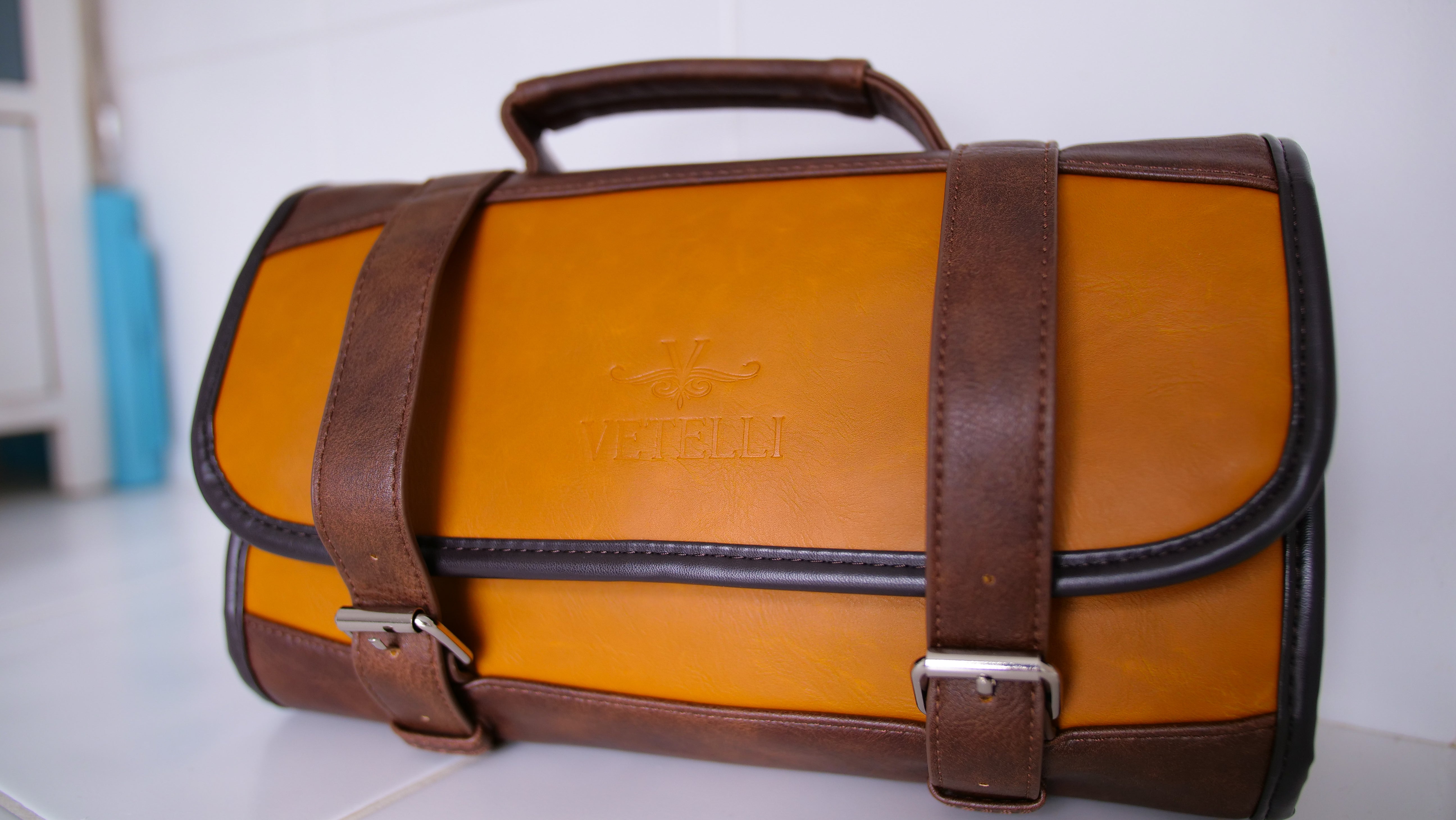 Mens Toiletry Bag  Leather Dopp Kit  Vetelli