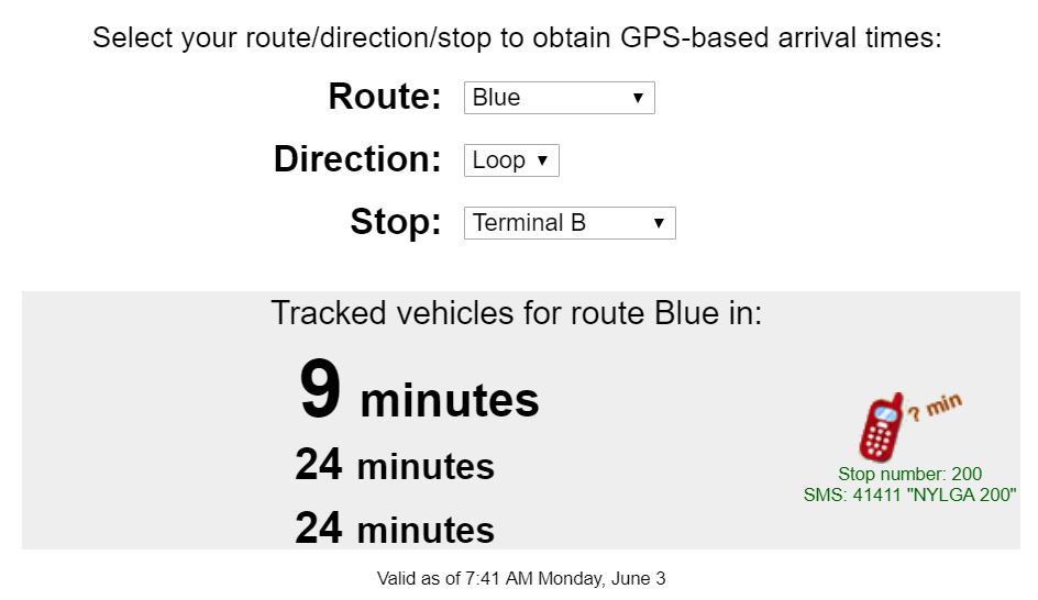 LaGuardia Airport Shuttle Bus Countdown LaGuardia Airport Shuttle Bus Countdown