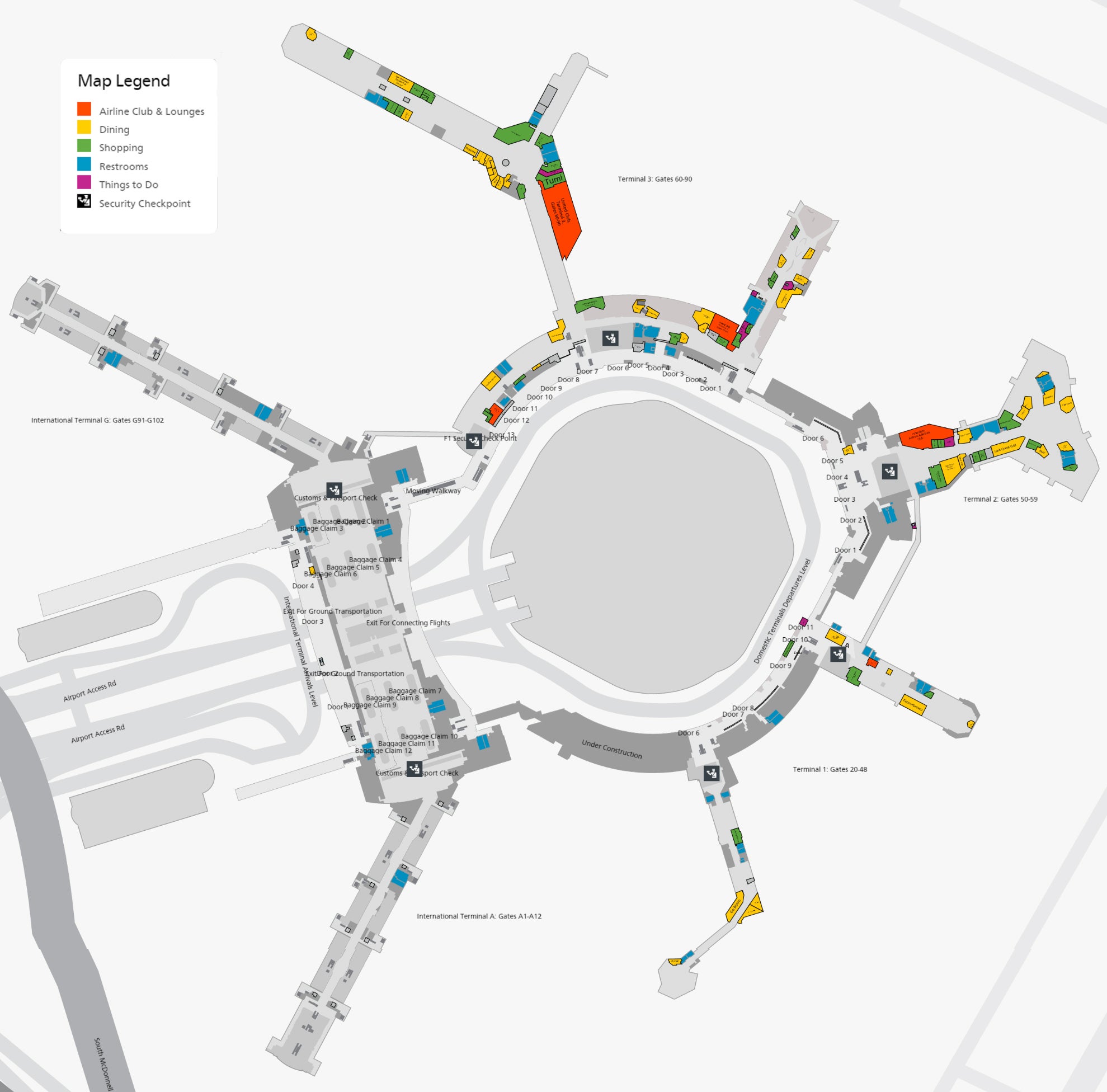 Sfo International Airport Terminal Map - Image to u