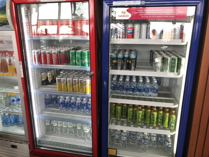 Vietnam Airlines Lotus Lounge Hanoi Bottled Water, Soft Drinks, and Green Tea