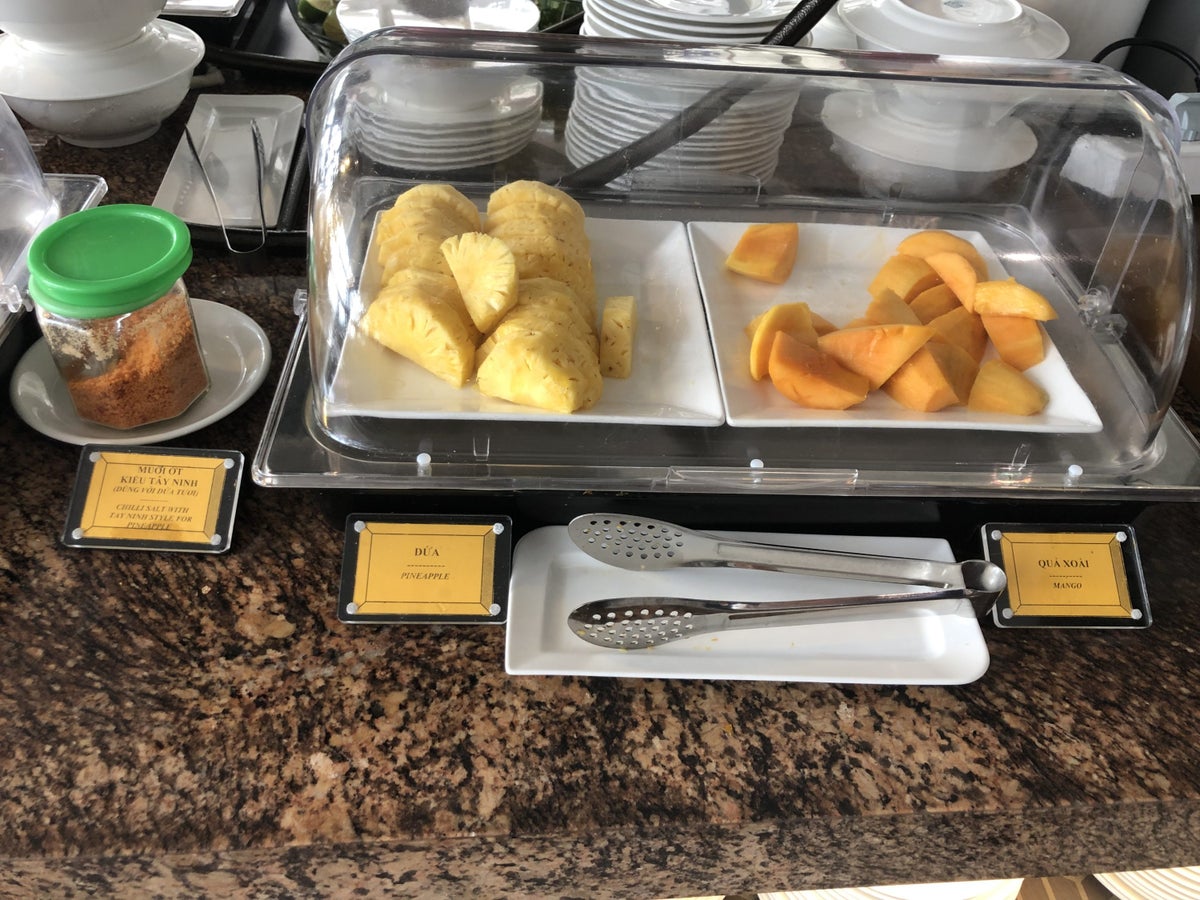 Vietnam Airlines Lotus Lounge Hanoi Sliced Mango and Pineapple