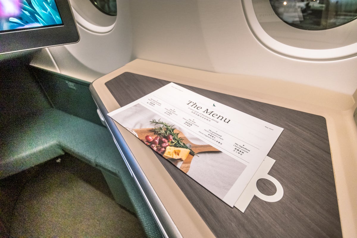 Cathay Pacific Airbus A350 Business Class New Meal Service Menu