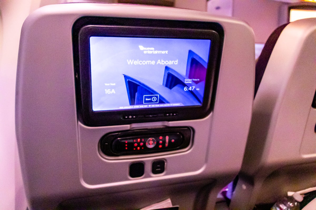 Virgin Australia Boeing 777 Premium Economy seatback IFE system