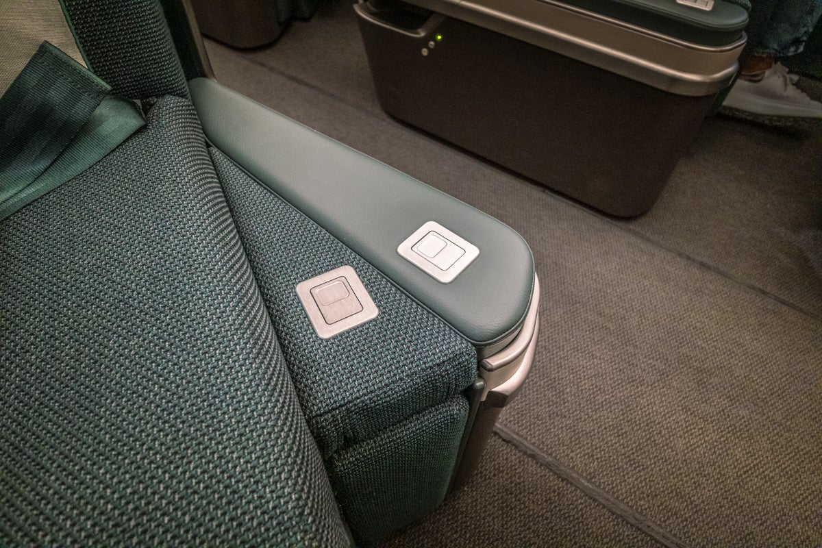 Cathay Pacific Airbus A350 Business Class Lowered Armrest