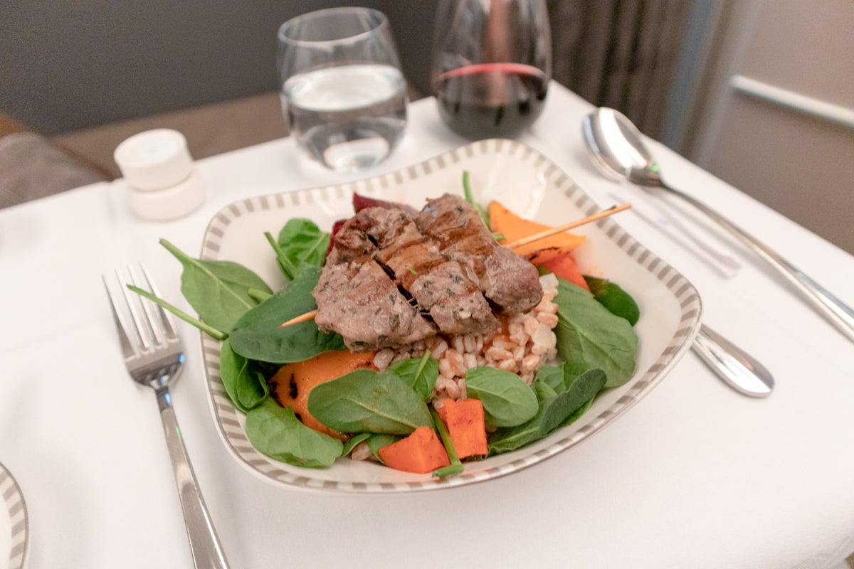 Singapore Airlines Airbus A350 Business Class - Grilled Lamb Kabab