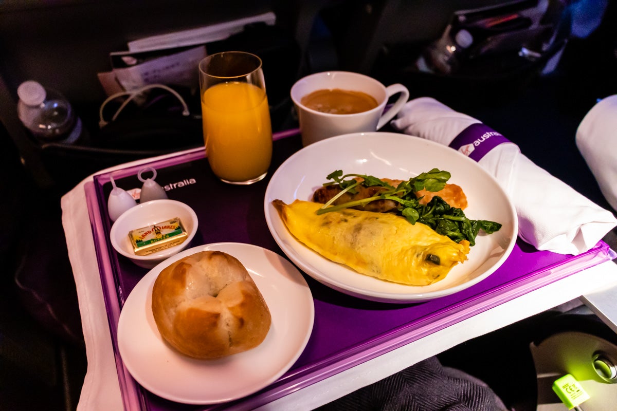 Virgin Australia Boeing 777 Premium Economy breakfast