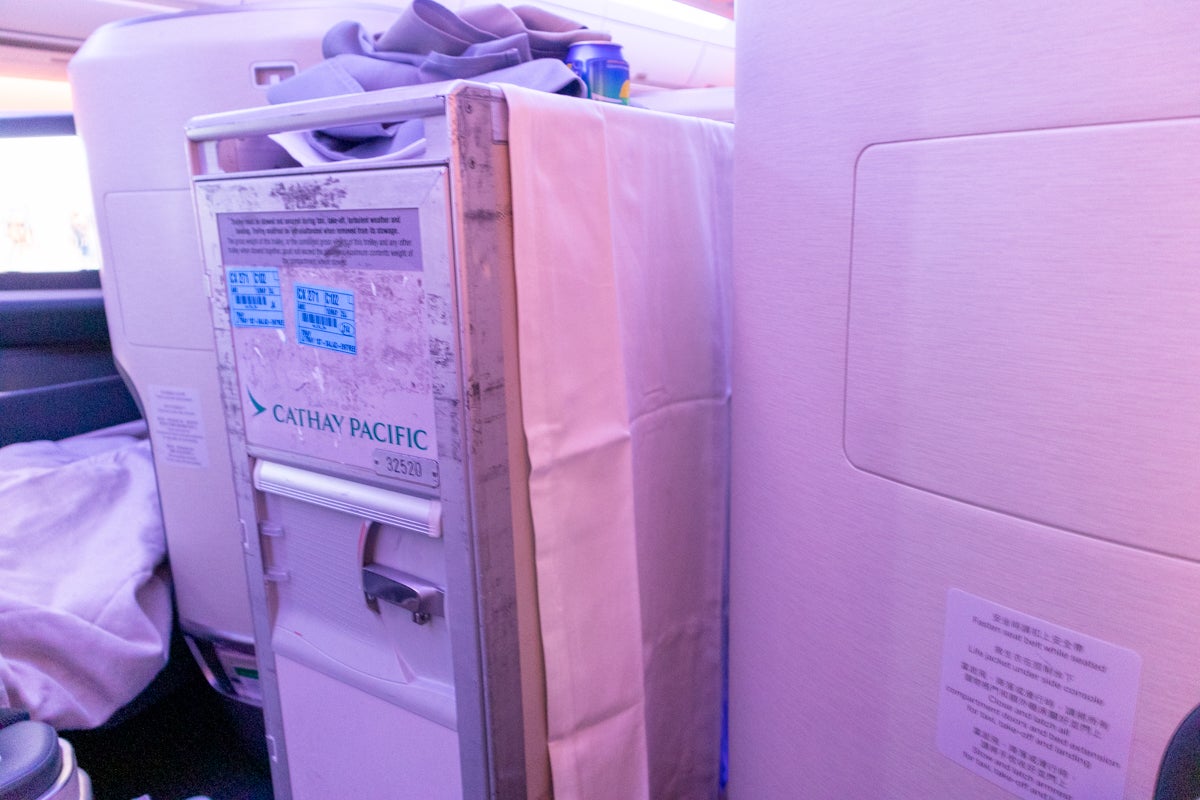 Cathay Pacific Business Class New Meal Service Still Uses Trolley