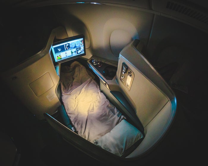 Cathay Pacific Airbus A350 Business Class Flat-Bad
