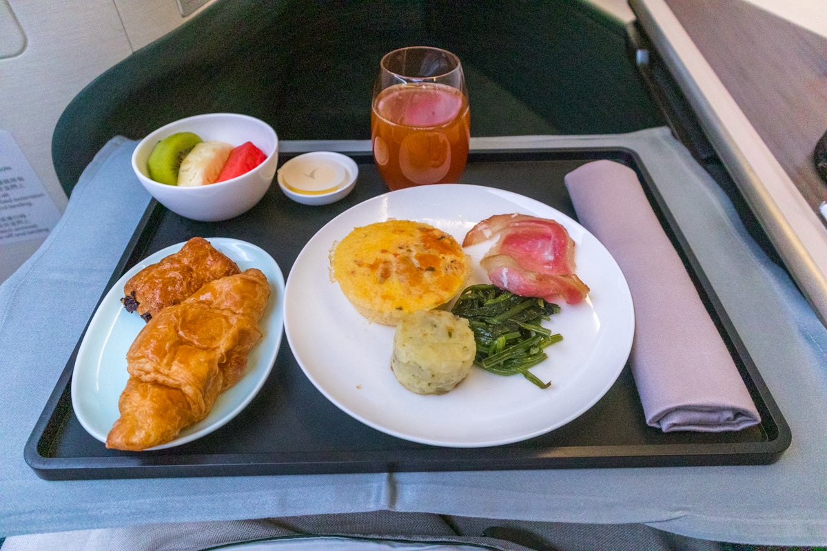 Cathay Pacific Airbus A350 Business Class New Breakfast Service