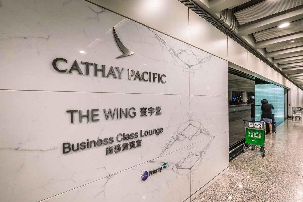 Cathay Pacific Lounge Hong Kong - The Wing - Entrance Sign