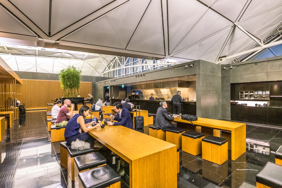 Cathay Pacific Lounge Hong Kong - The Wing - Noodle Bar Self-Ser