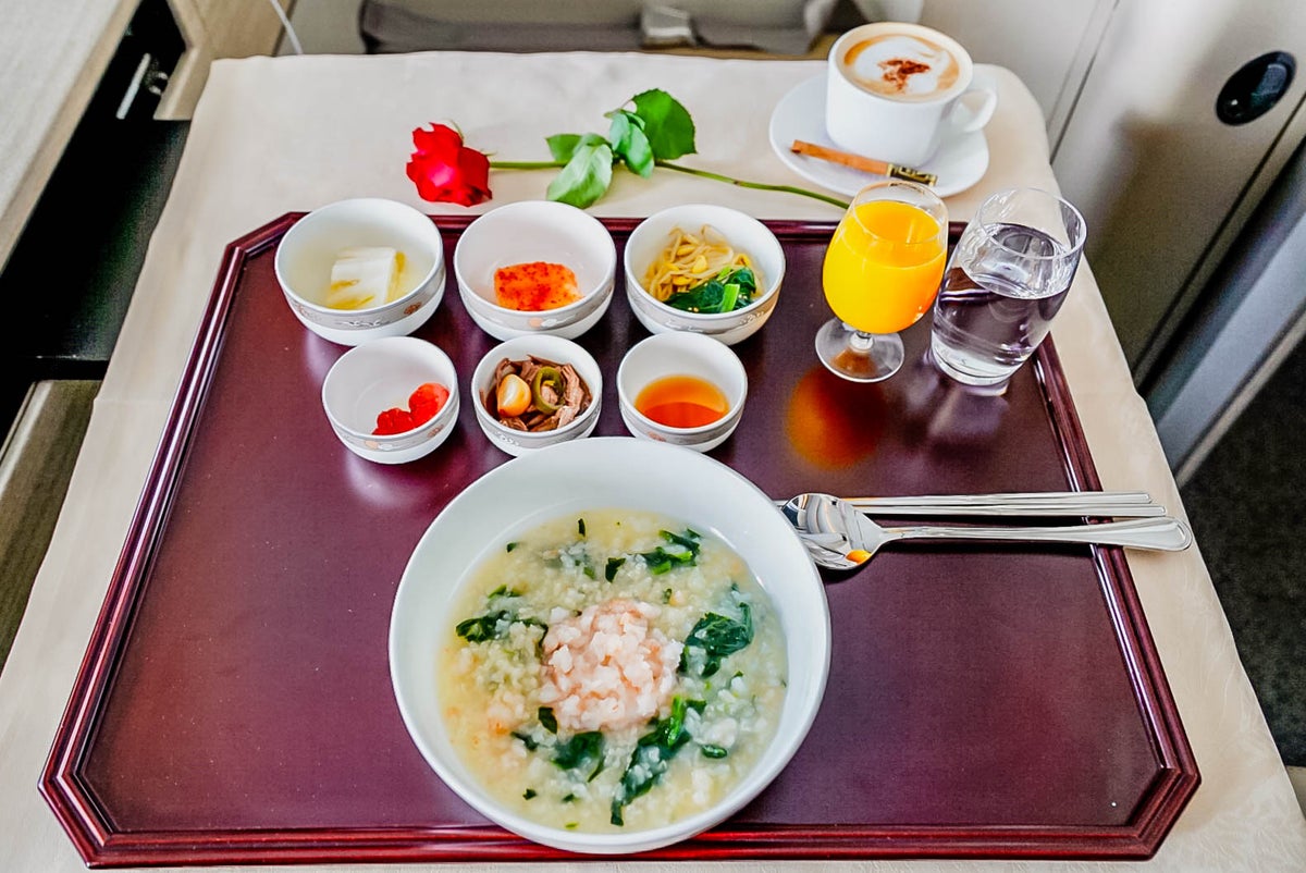 Asiana A380 First Class Korean Breakfast - Cherag Dubash