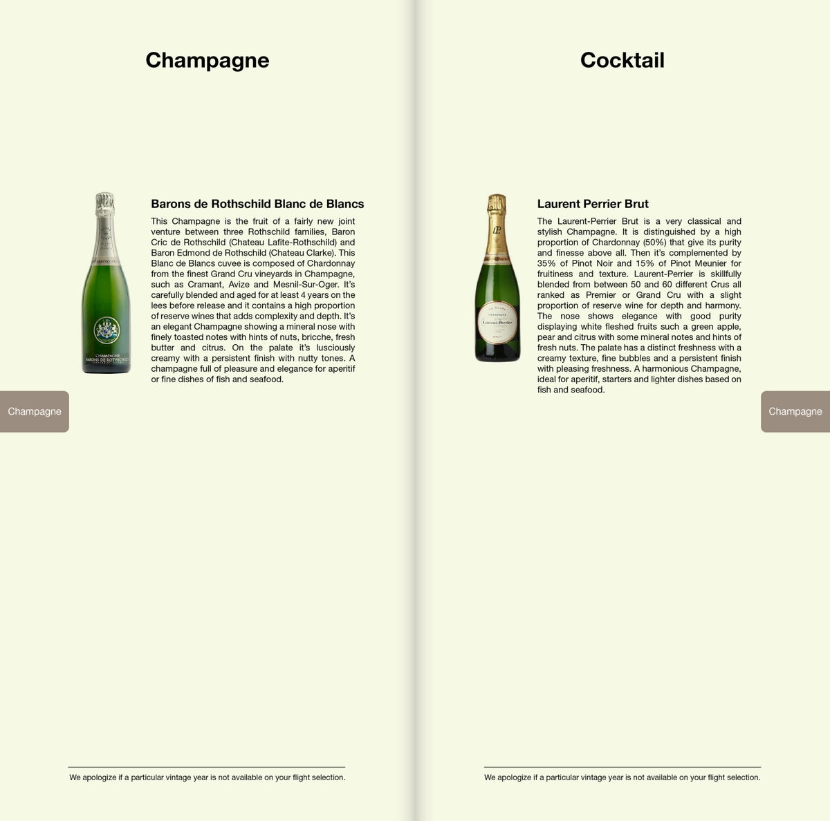 Asiana Airlines A380 First Class Champagne List - Cherag Dubash