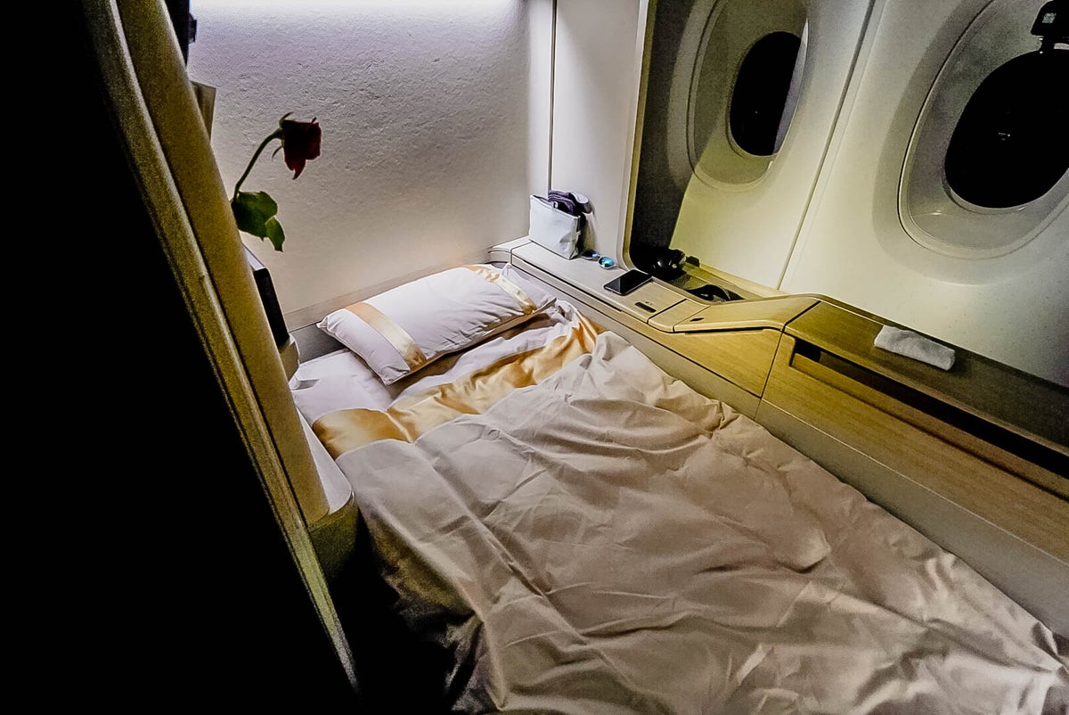 Asiana Airlines A380 First Class bedding - Cherag Dubash