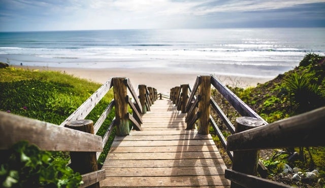 stairs leading down to beach