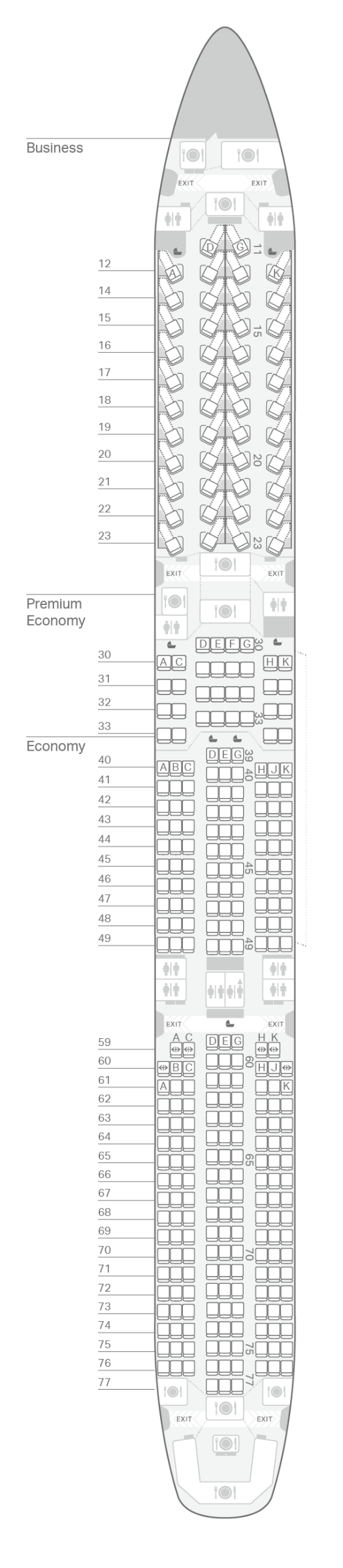 A350 Airbus 1000 Cathay Pacific Seat Map - Image to u