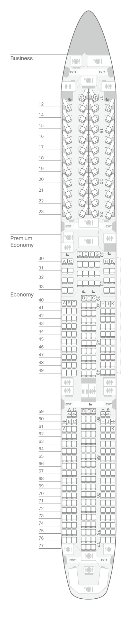 Cathay Pacific Seatmap-A350-1000-35J