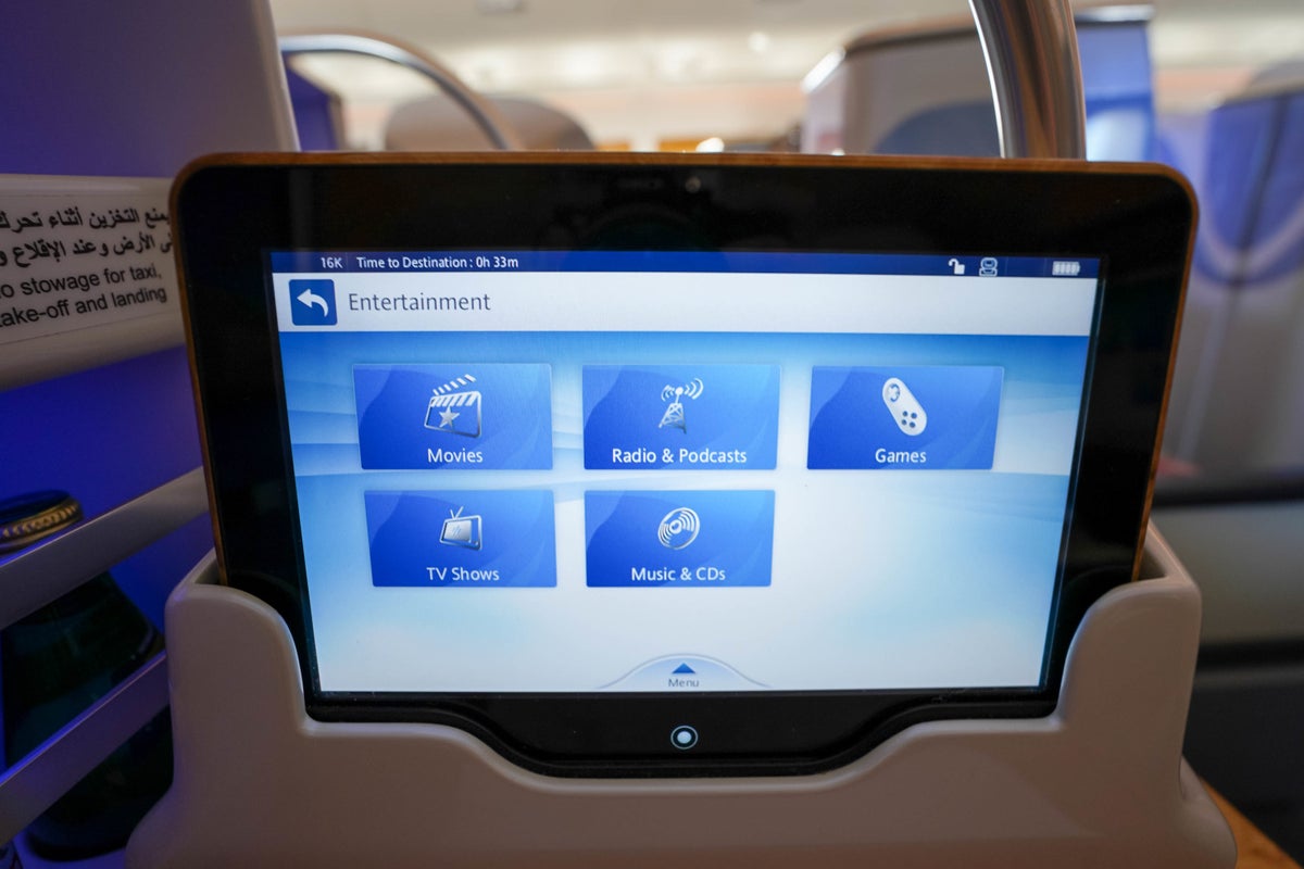 Emirates Business Class Tablet