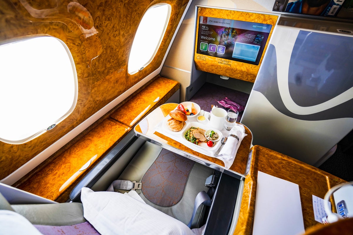 Emirates A380 Flight Business Class Seat 23A