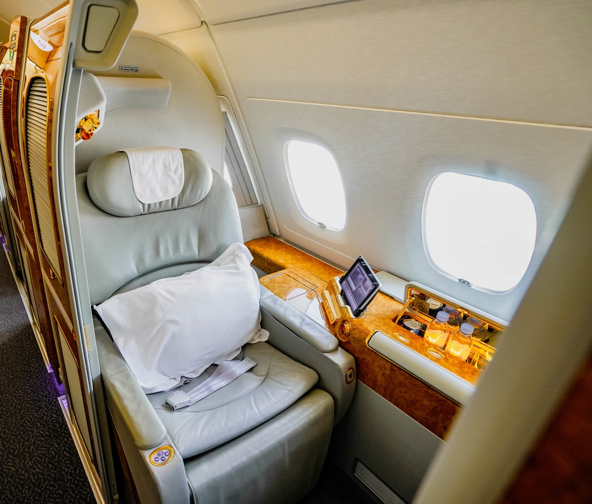 Emirates Inaugural World's Shortest A380 First Class Window Suite Cherag Dubash