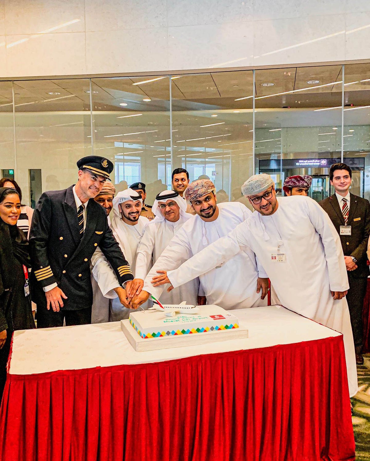 Emirates World's Shortest A380 Inaugural Flight - Cake Cutting