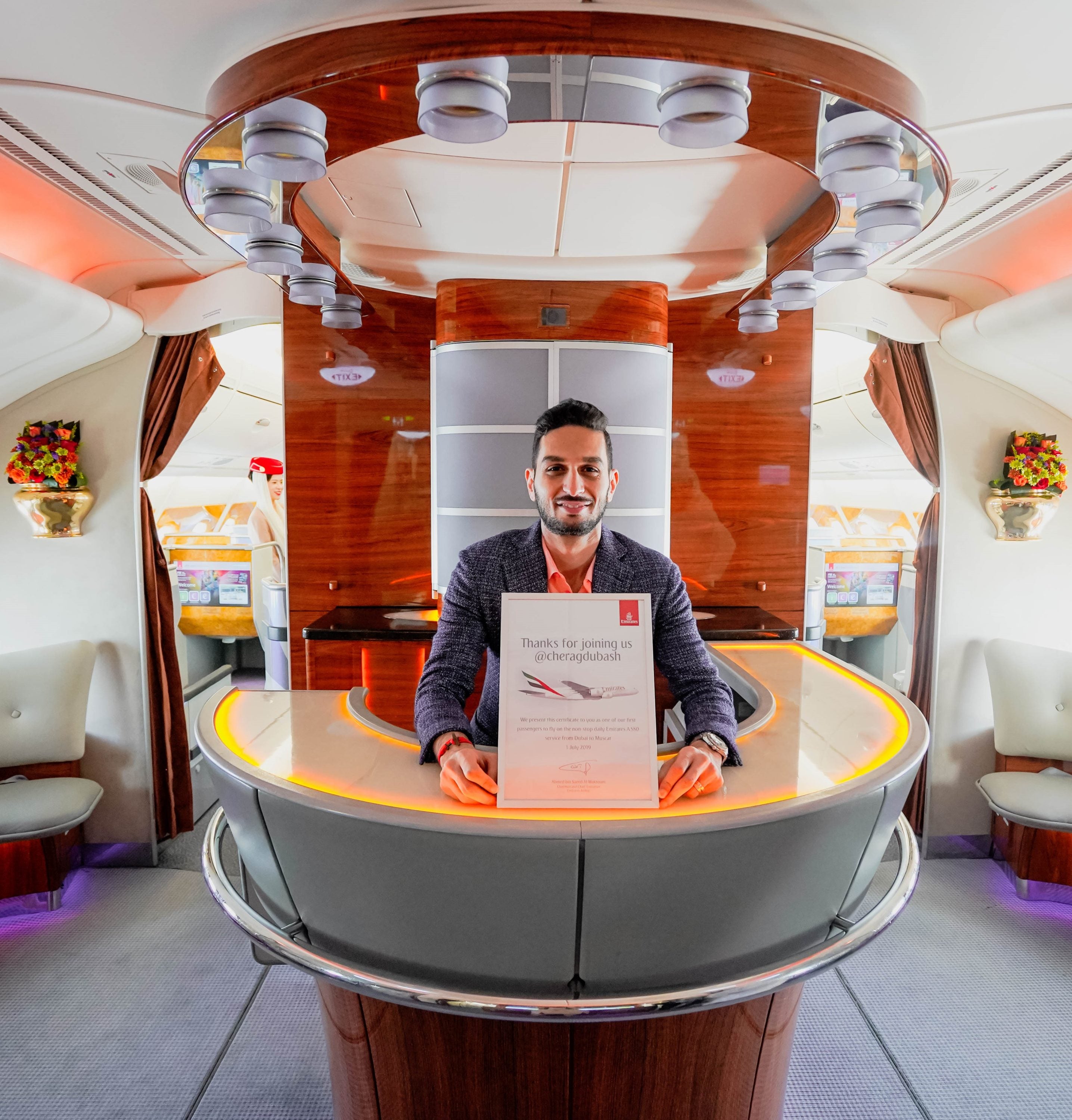 Emirates Inaugural World's Shortest Airbus A380 Flight Cherag Dubash
