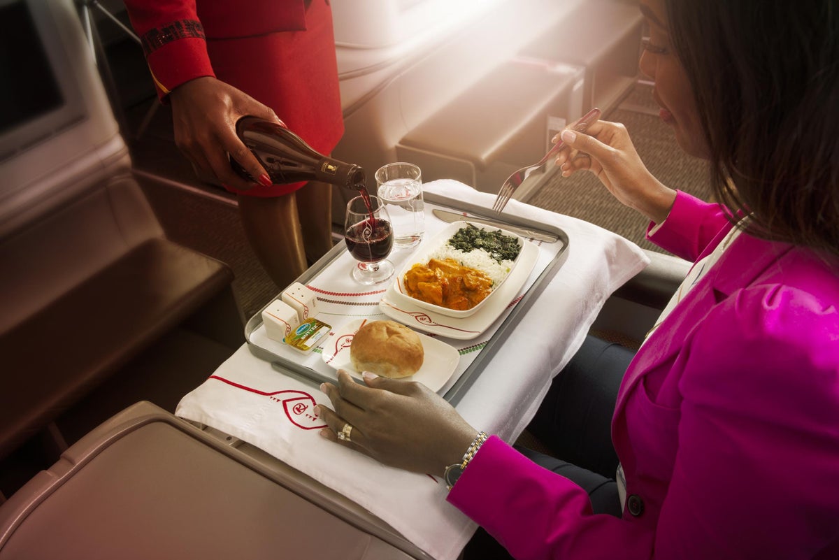 Kenya Airways Business Class meal