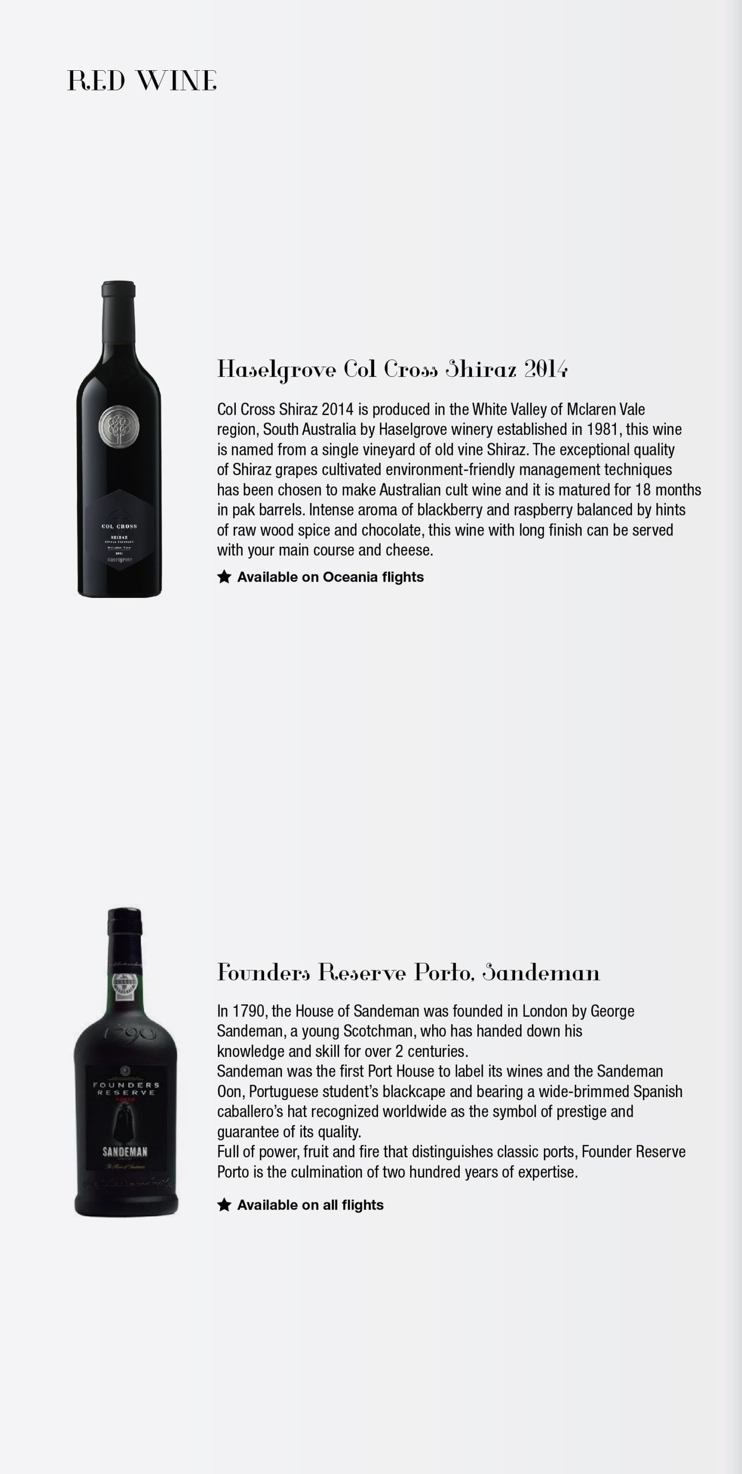 Korean Air Boeing 777 First Class Red Wine List - Cherag_Dubash