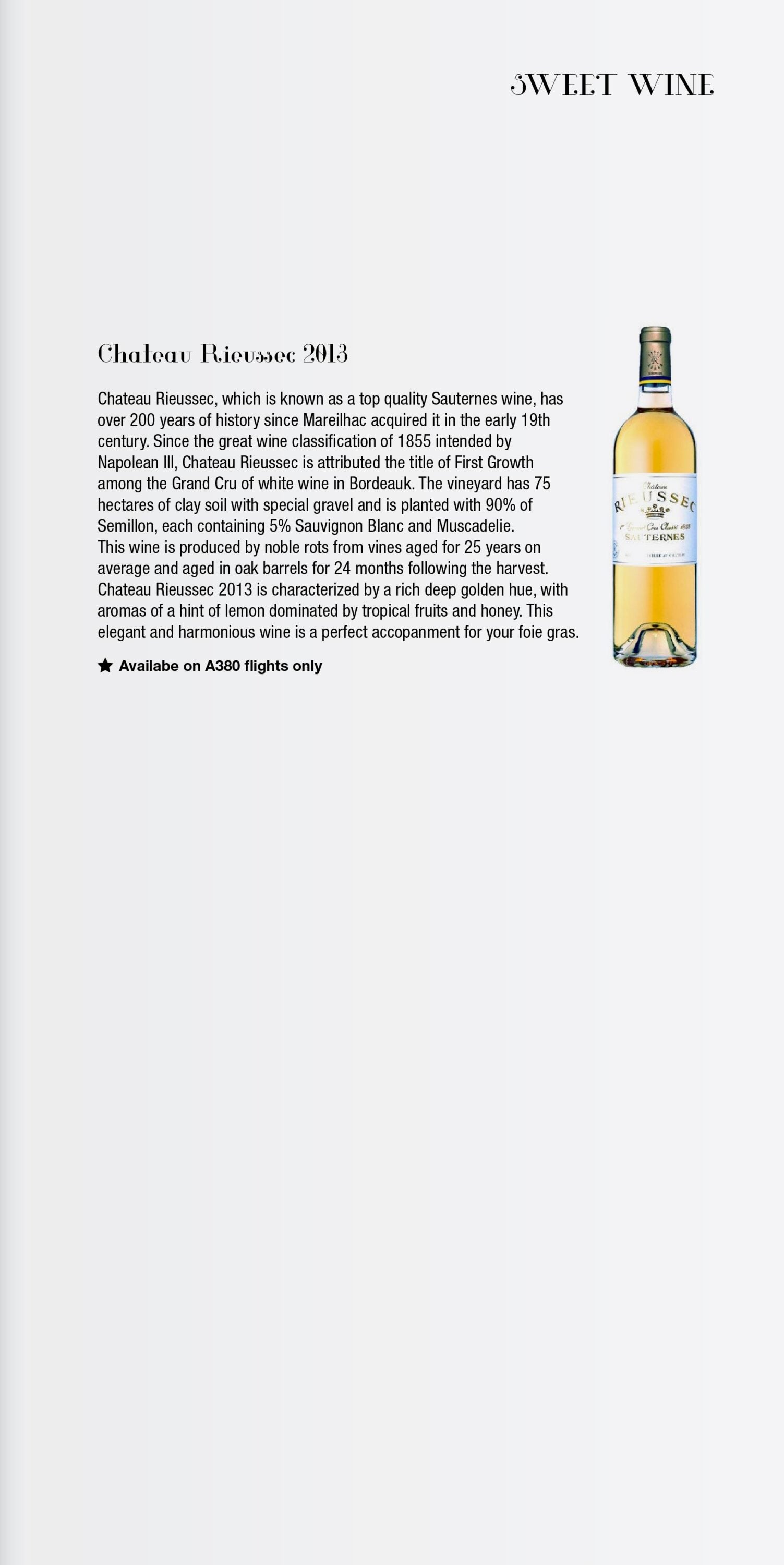 Korean Air Boeing 777 First Class Sweet Wine List Cherag Dubash