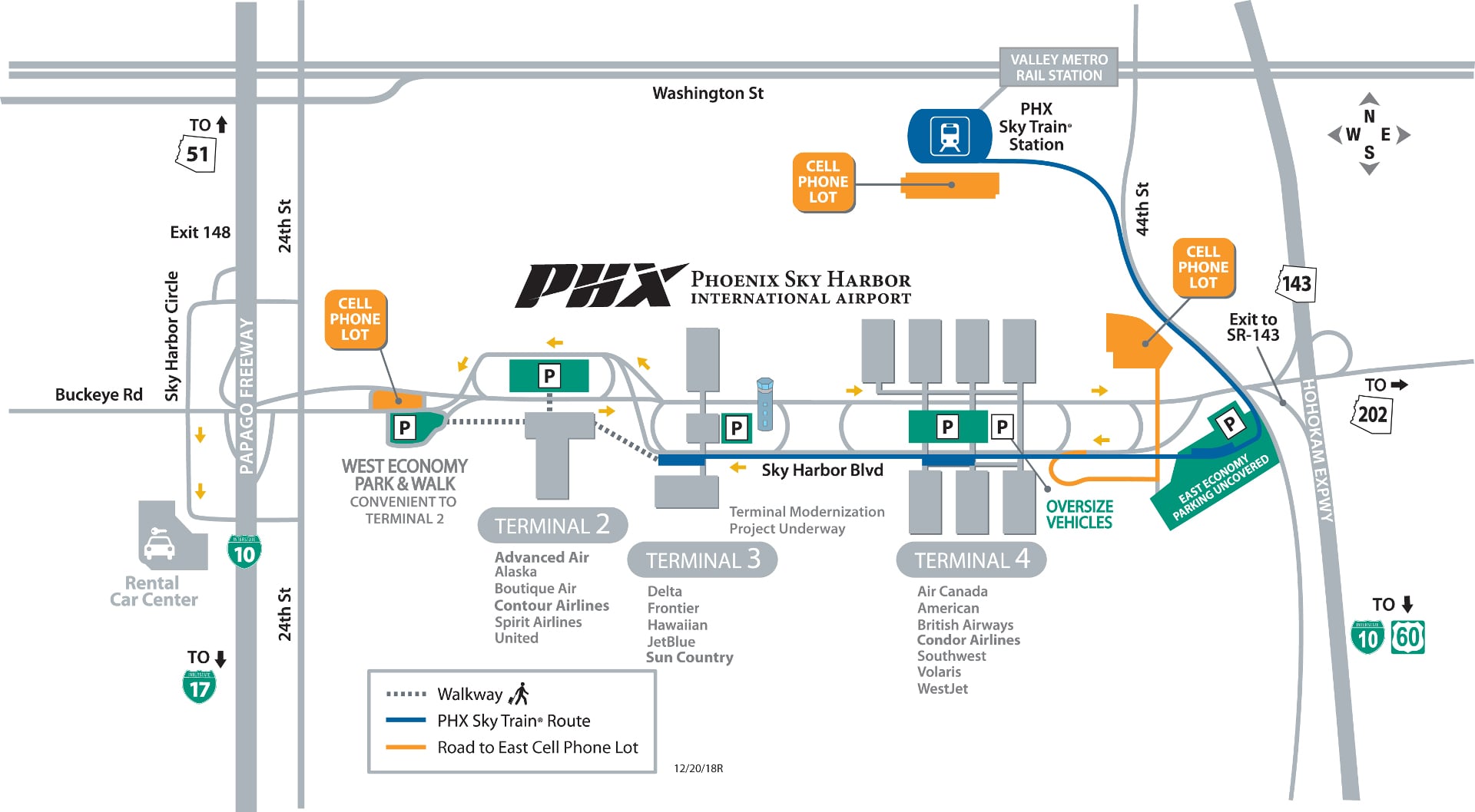 phoenix sky harbor gate map