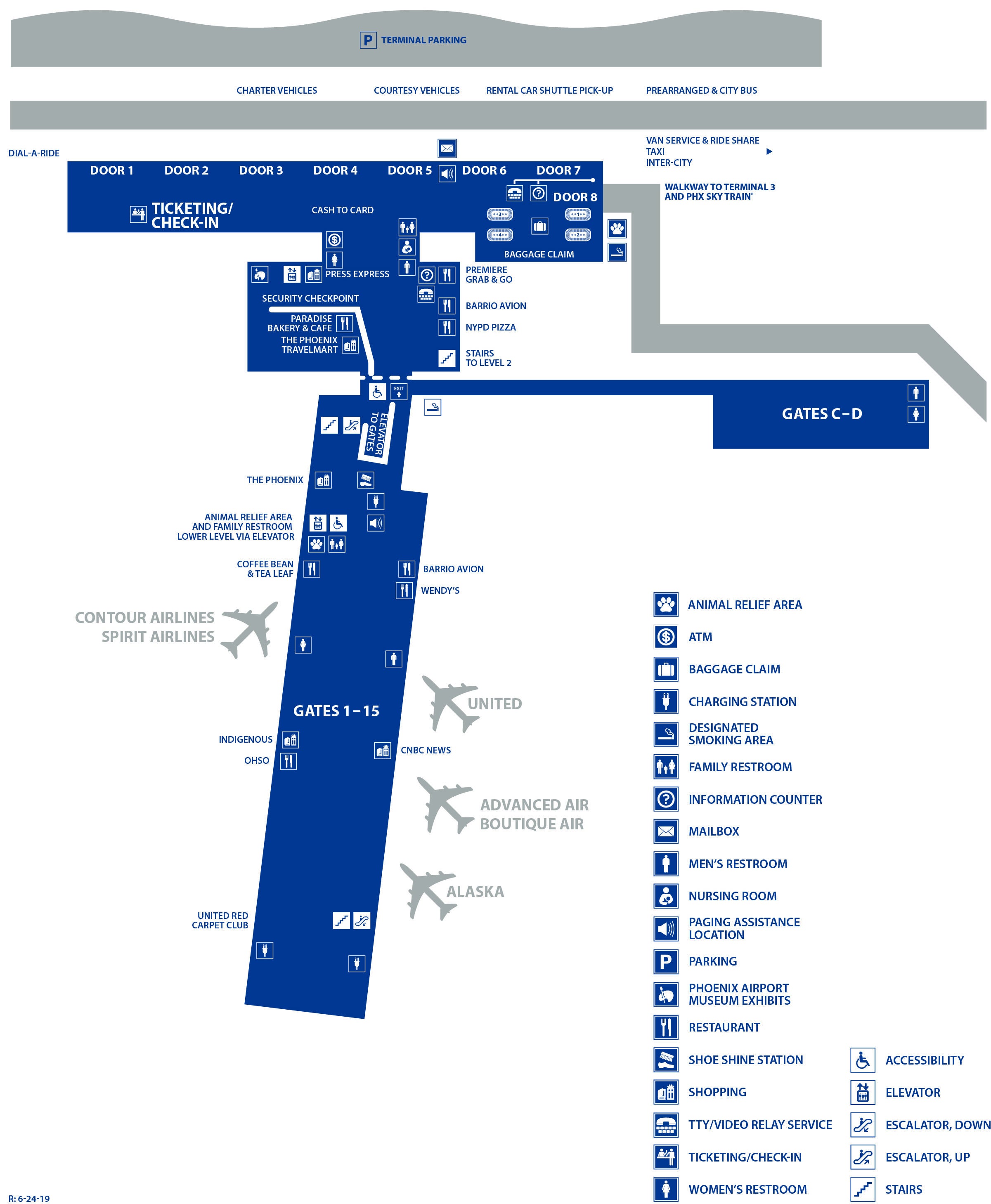southwest airlines phoenix terminal map