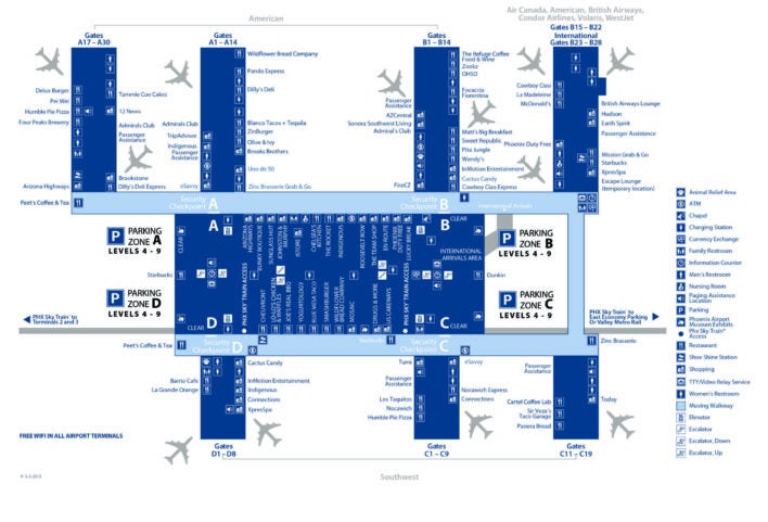 sky harbor airport map southwest airlines