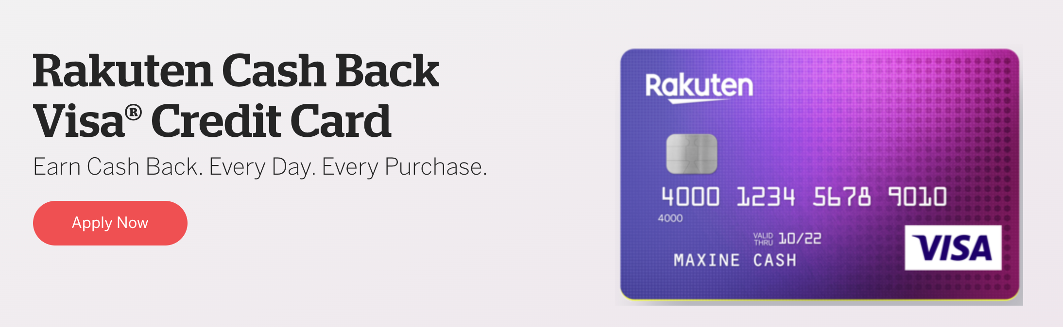 Rakuten Cash Back Visa Credit Card