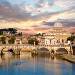 Rome, Bridge & Basilica di San Pietro