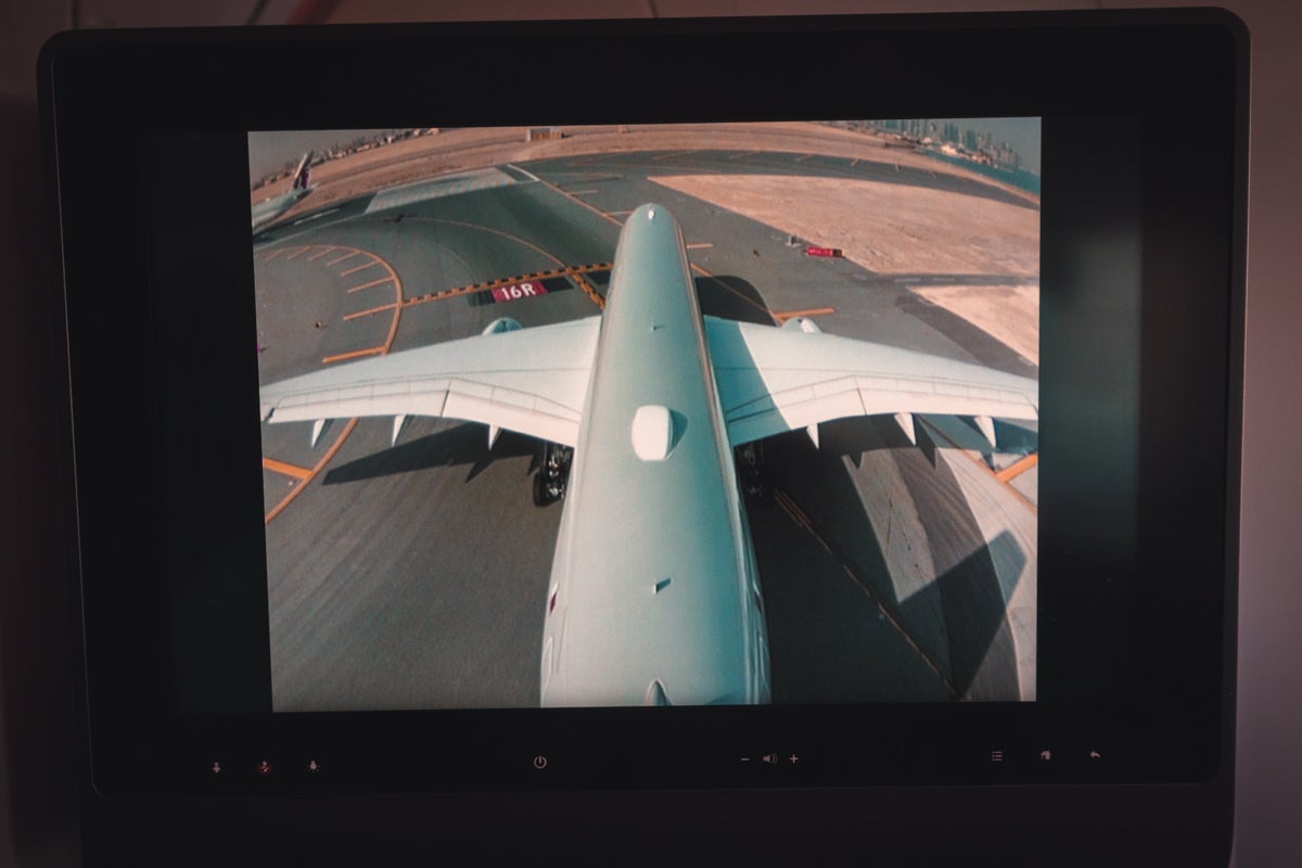 Qatar Airways Airbus A350 Business Class --- Tail Camera