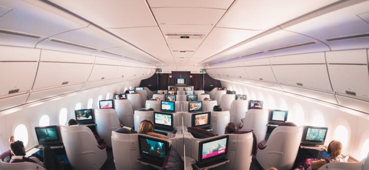 Qatar Airways Airbus A350 Business Class - Front Cabin