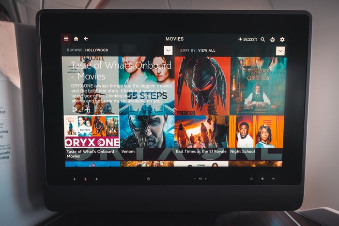 Qatar Airways Airbus A350 Business Class - IFE Screen