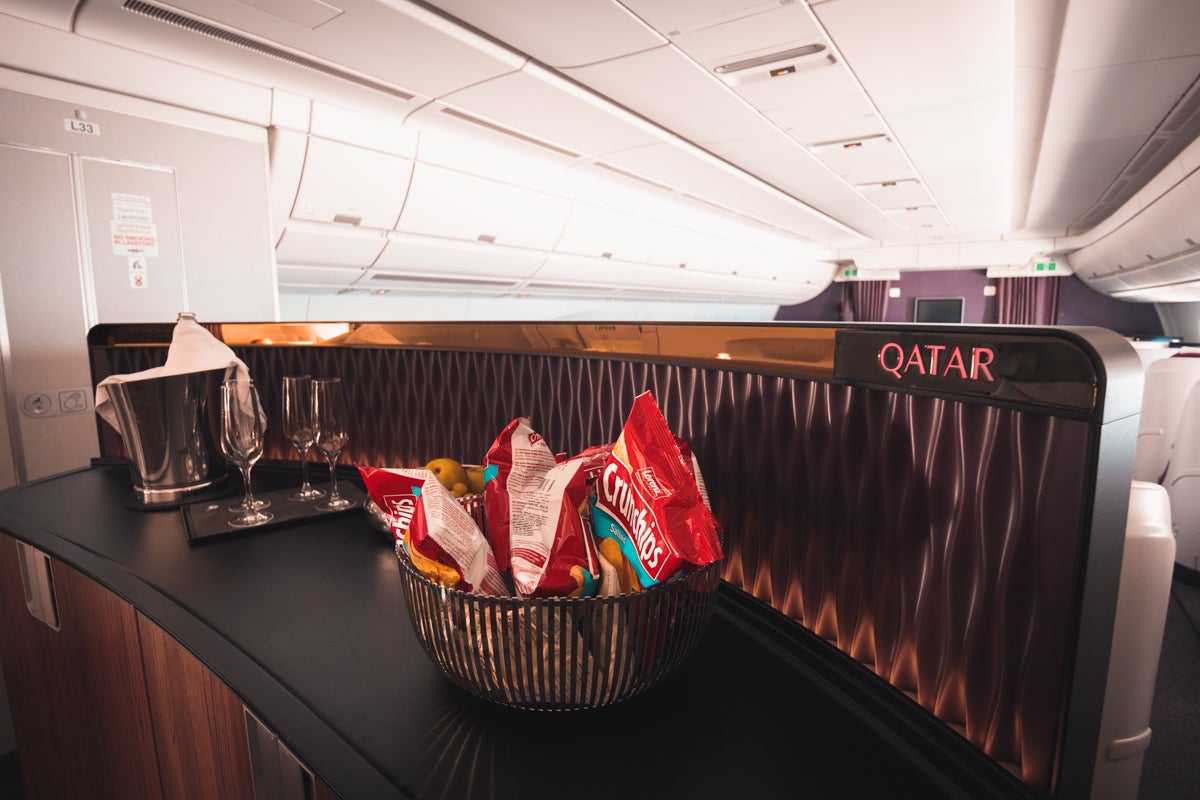 Qatar Airways Airbus A350 Business Class - Bar Snacks