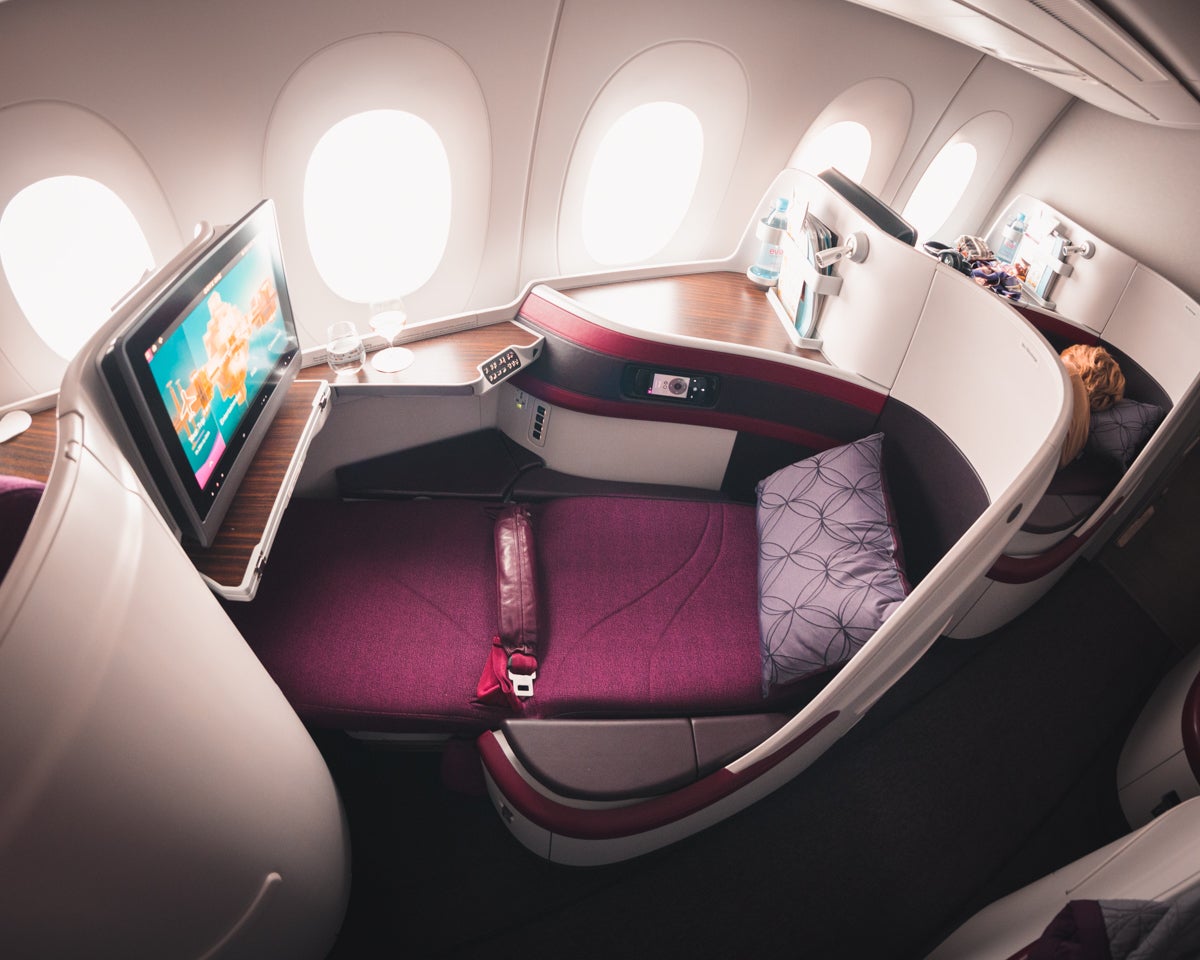 Qatar Airways Review Seats Amenities Customer Service 2024   49 Qatar Airways Airbus A350 Business Class Flat Bed 